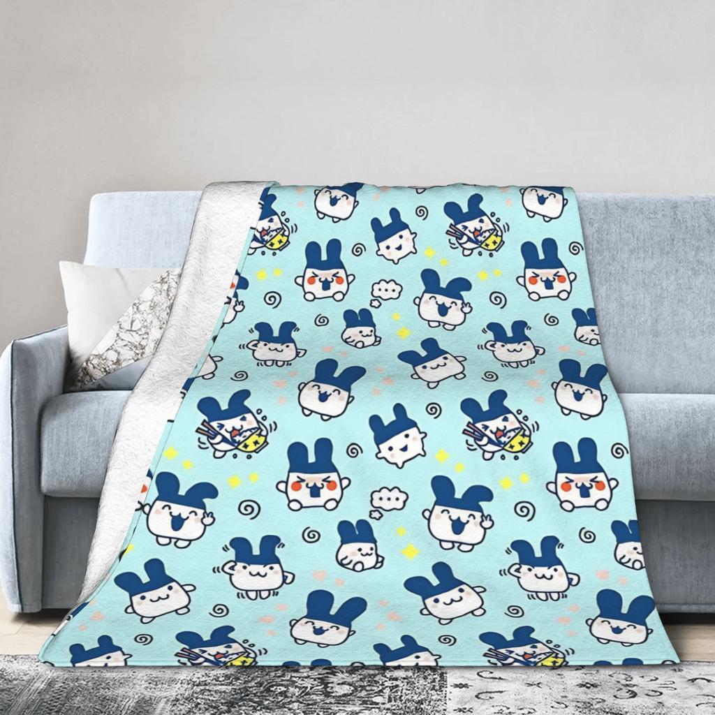 Tamagotchis Mimitchi Blanket Cover Coral Fleece Plush Ultra-Soft Throw Blanket for Car Sofa Couch Bedspread