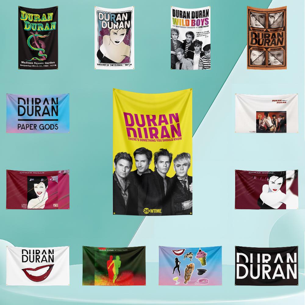 THE D-Duran Duran Flag Rock Music Band Banner HD Printing Tapestry Exhibition, Music Band Fans, Garage Decor
