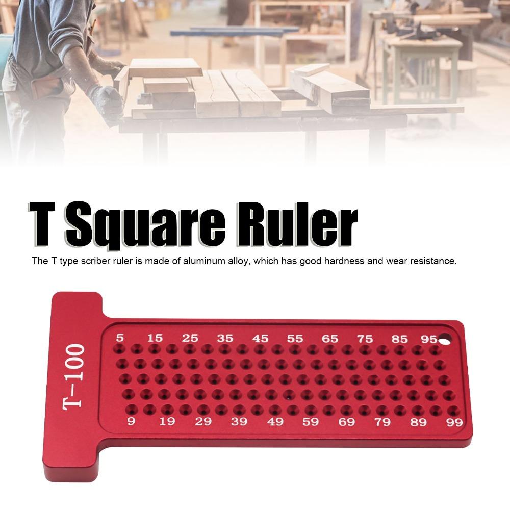 Easy Writing Hole Positioning Ruler 100mm Metric Scale Measuring Tool Carpenter Use