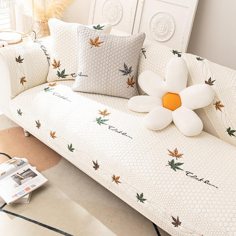 Water-washed Cotton Sofa Cushion All-season All-purpose Cotton Cushion Simple Anti-slip Cover Cover and Towel
