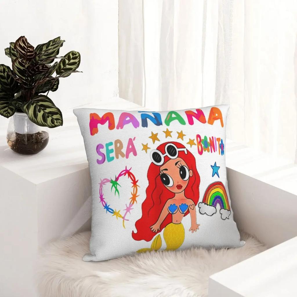 Karol G Manana Sera Bonito Square Pillow Case Cushions for Sofa Awesome Pillowcover Home Decor
