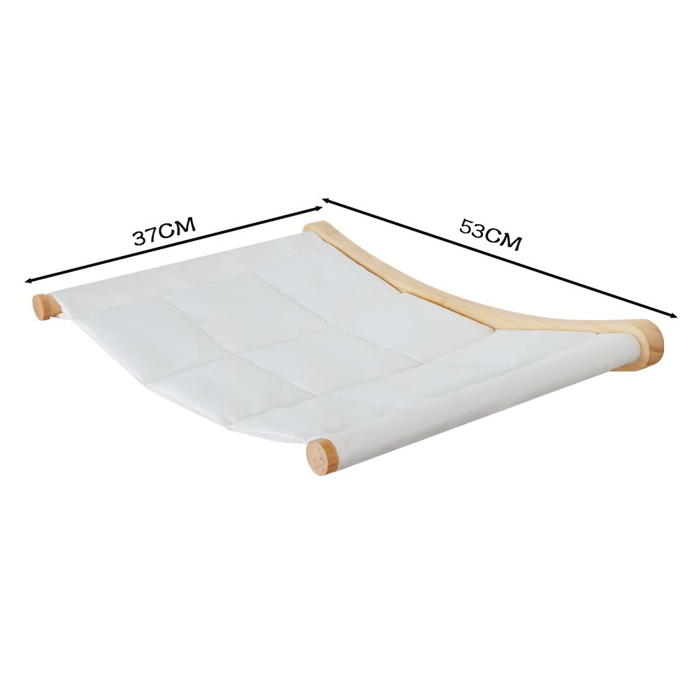 Wall-mounted wear-resistant cat scratching post Space-saving wooden hammock Pet activity and rest set