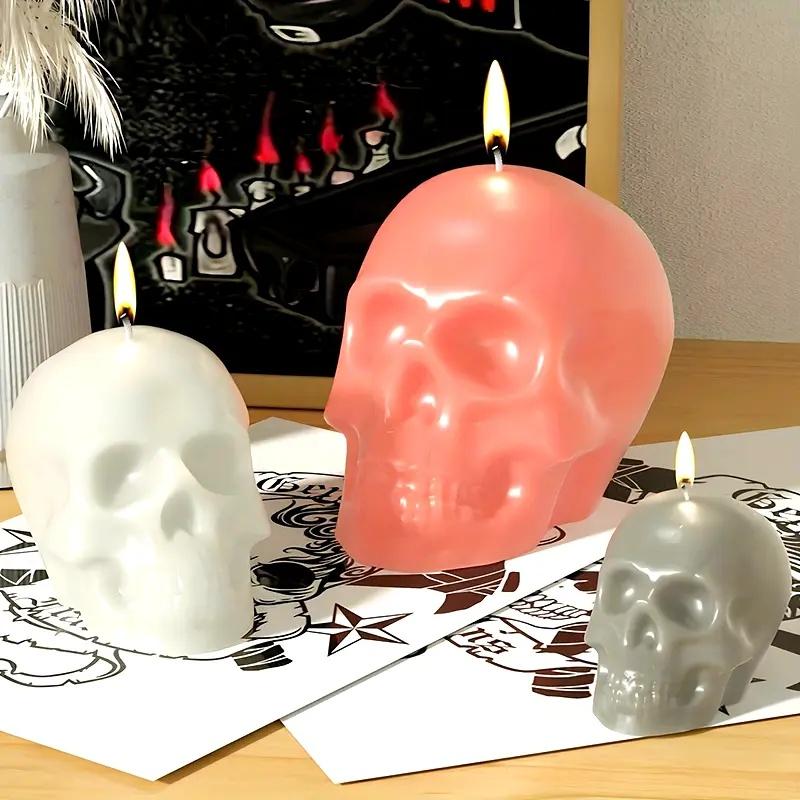 1-10KS Halloweenská silikonová forma lebka DIY ručně vyráběné mýdlo svíčka pryskyřičná forma kreativní hororová dekorace pro party laskavost řemeslné potřeby