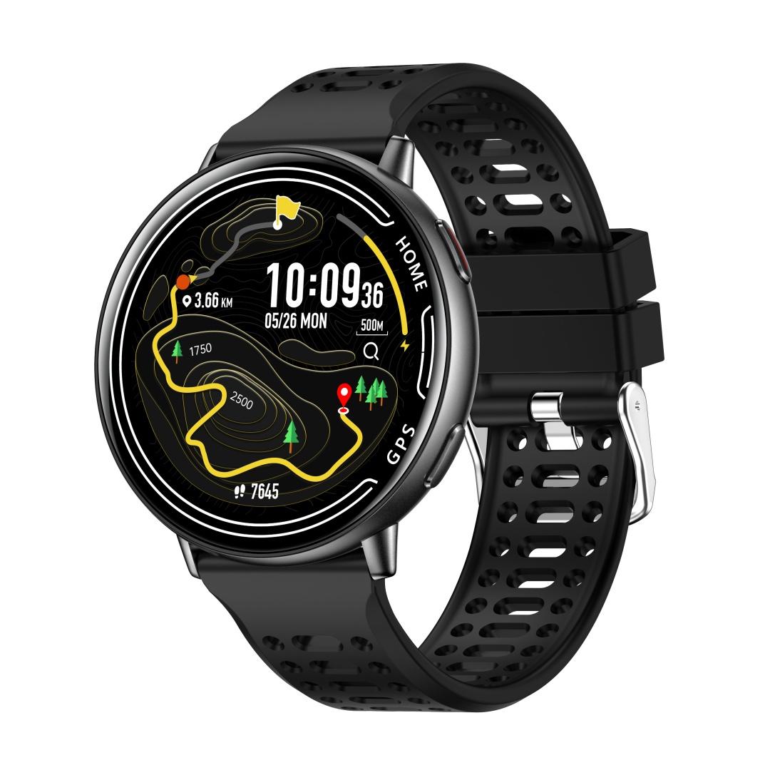 

Rainbuvvy KC100 GPS Smartwatch 1.39inch 360x360 BT5.3 Bluetooth Call 1ATM Waterproof 230mAh Android Smart Bracelet Women Sports Watch silicone strapband чёрный