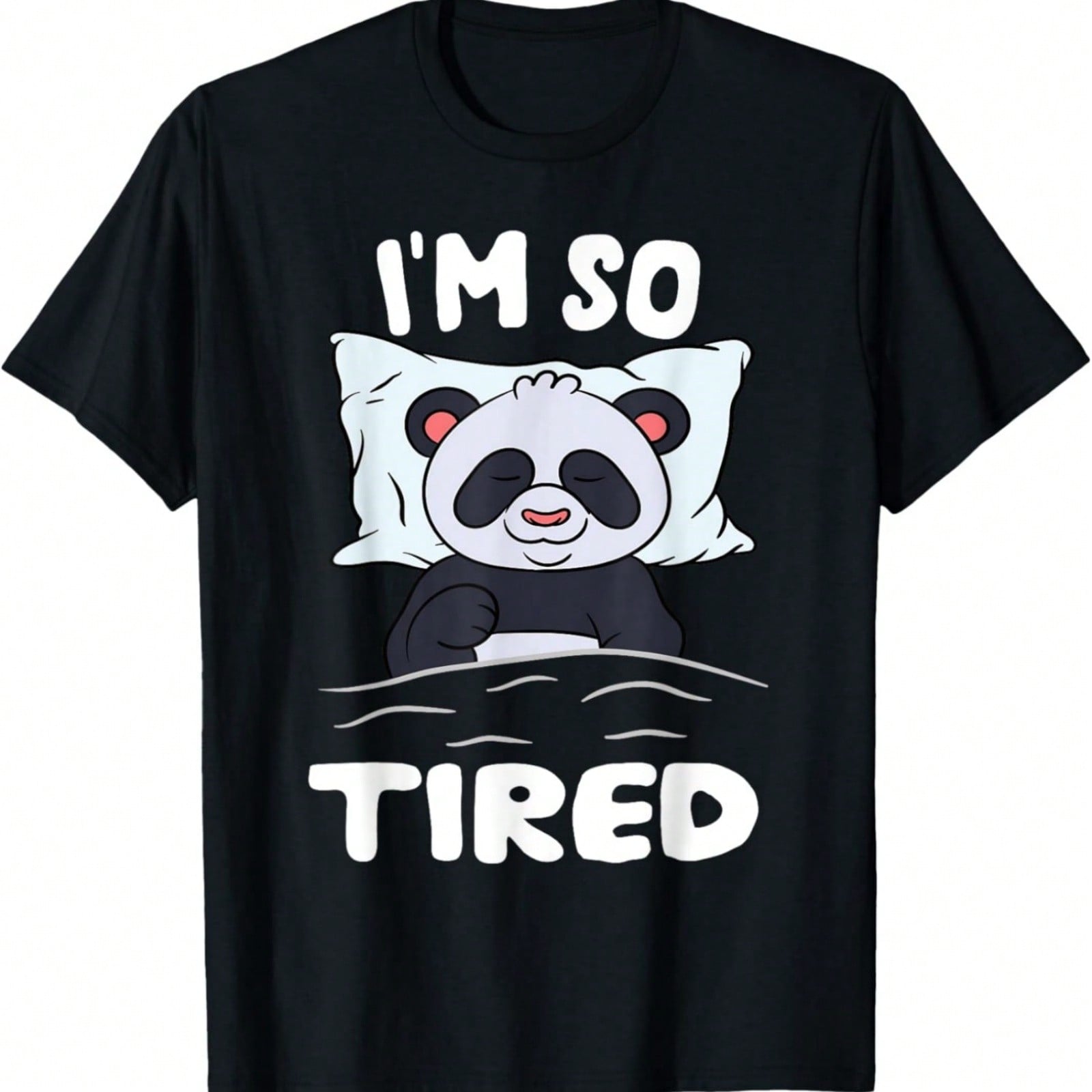 Sleeping Panda Bear I m So Tired T-Shirt S