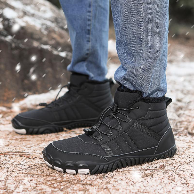 Winter Snow Boots Women's Plush Cotton Shoes Men High-top Short Boots Warm Hiking Shoes Non-slip