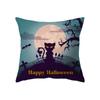 Scary Halloween Theme Pumpkin Bat Black Cat Print Pattern Cushion Cover Home Decor Sofa Decor Throw Pillow Cover