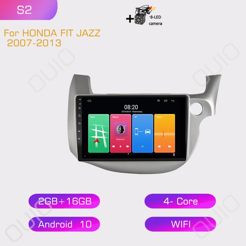 2din 8G+128G 10 inch HD IPS Car Radio Multimedia Player Carplay Auto GPS Navigation DSP BT NO DVD For HONDA FIT JAZZ 2007-2013