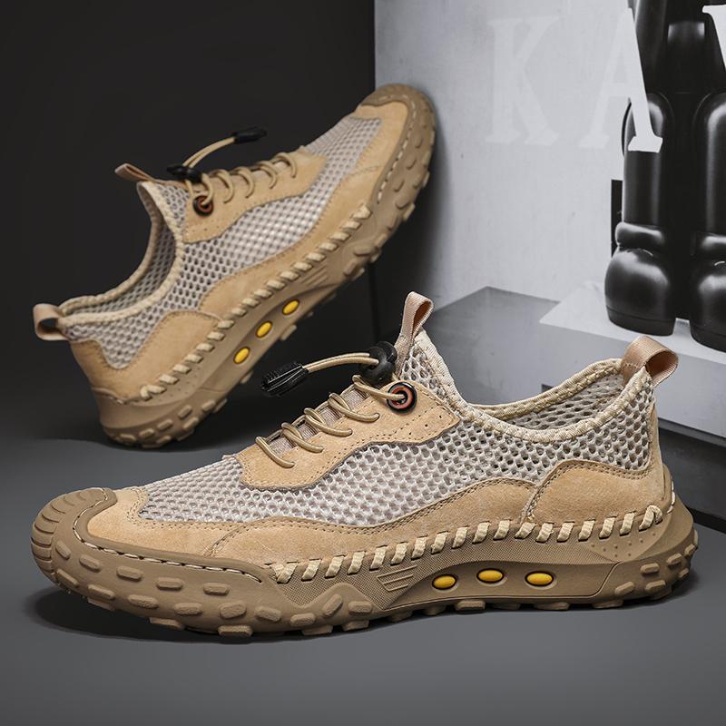 Breathable Casual Mesh Shoes for Men Classic Travel Men Sandals Summer Outdoor Walking Sneakers Anti-collision Toe Men Sandals