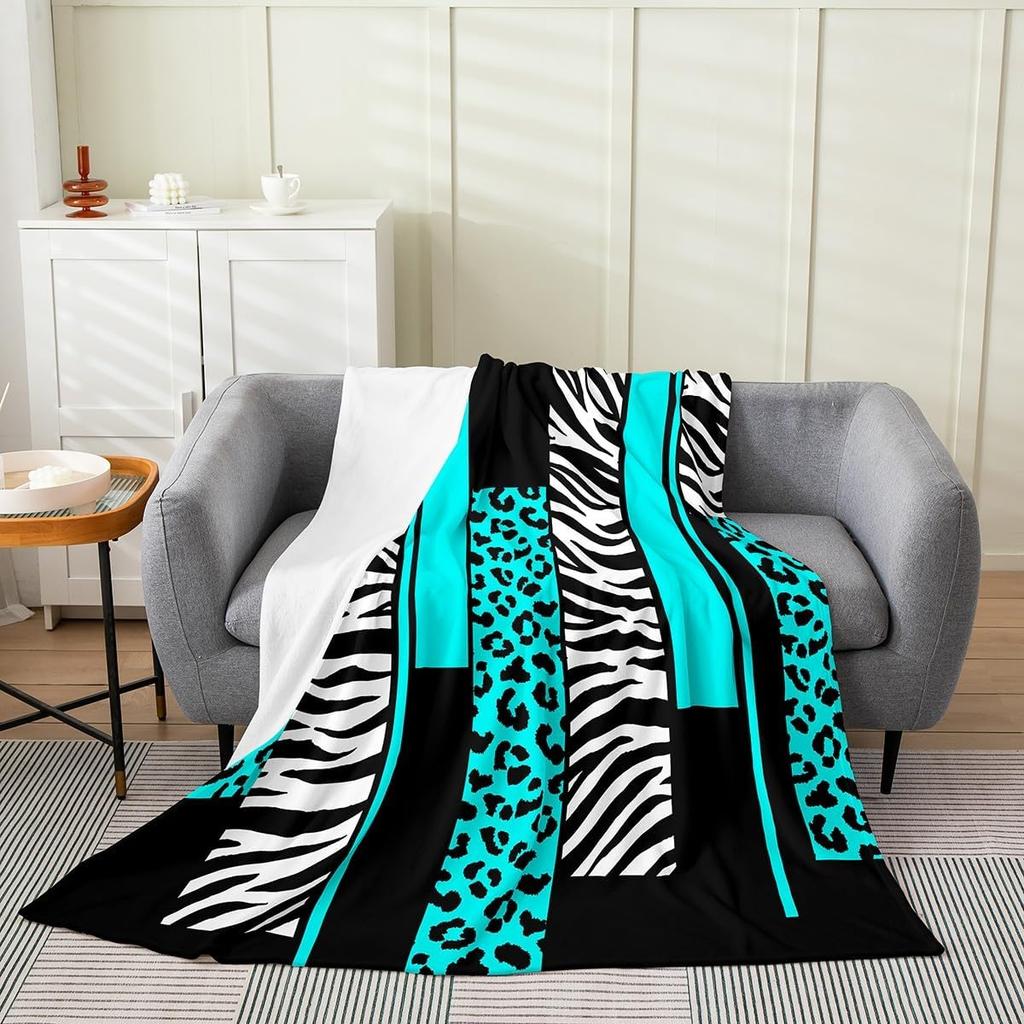 Feelyou Luipaard Zebra Pluche Plaid x Kinderen Cheetah Roze Wit Zwart Flanel Fleece Alle Seizoenen Ademend Bed Deken Anima