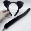 Furry Cats Ear Headpiece Lightweight Adjustable Design Role Play Headband and Tail For Halloween Cosplay Costume Parties