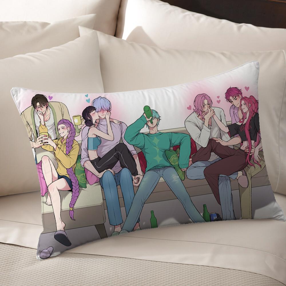 KPop Demon Hunters  Anime World on the pillow: Colorful Characters and Fantasy Scenes Pillowcase fashion Home Decoration