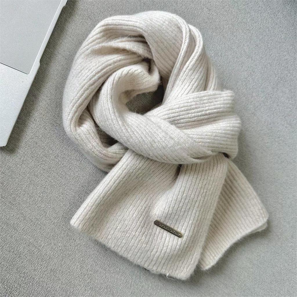 2025 Wool Knit Solid Color Snood: Versatile Korean-Style Scarf for Winter - High-End Gift for Women & Men