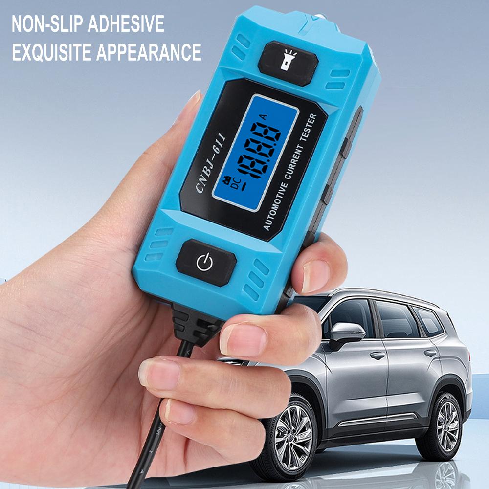 Tester di corrente per automobile con display LCD retroilluminato e luce LED, indicatore per auto per rilevamento di corrente