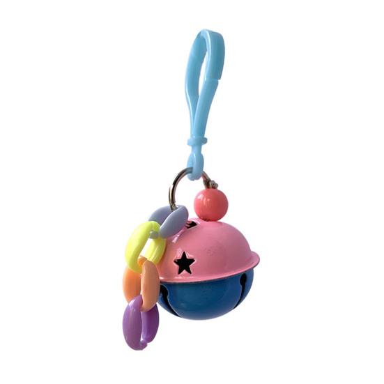 Parrot Bell Toy Large Bell with Colorful Chain Parrot Chew Toy Bird Cage Toy for Budgie Parakeet Cockatiel Conure