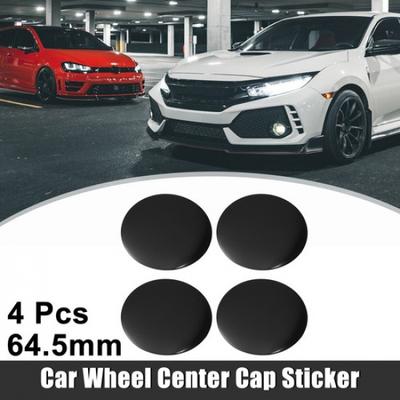 4pcs 645mm Car Wheel Center Hub Caps Universal Emblem Sticker Black