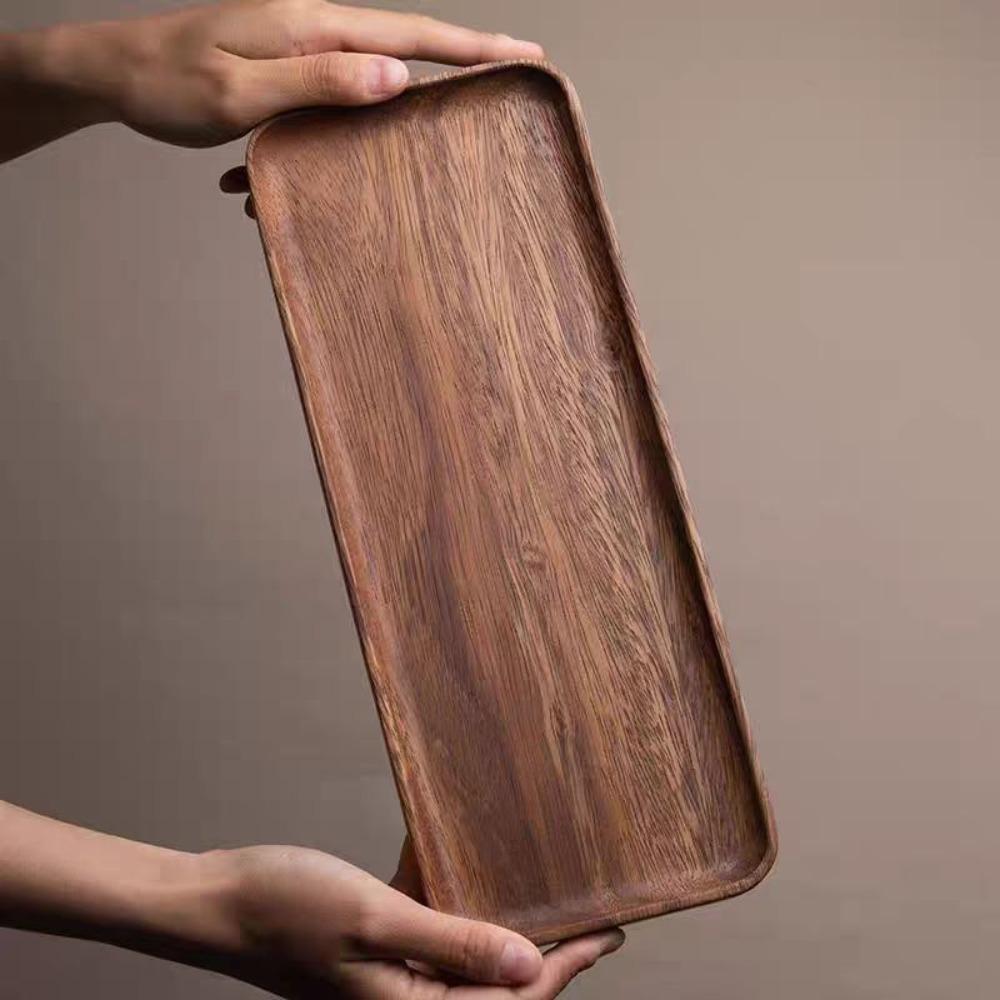 Creative Wooden Tea Tray Rectangular No Splicing Serving Tray Snack Fruit Tray Home Use