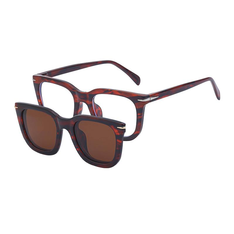 JYL TS Unisex Douyin Magnetic - Retro Myopia-Ready Square Shades ZS-DB7088