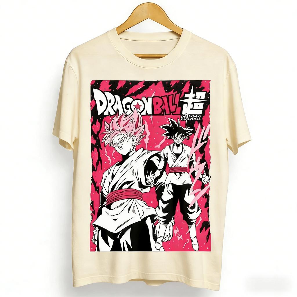 Dragon Ball 2026 New Hot Summer Retro Anime T Shirt for Unisex Casual Loose Sports Daily Wear Super Saiyan Rose Goku Character Tees