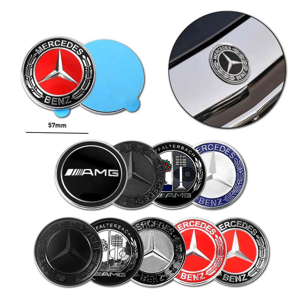57MM Car Styling Front Hood Emblem For Mercedes BenzStickers Auto Decoration Decal Accessories A E Class W205 W204 GLC CLA W447