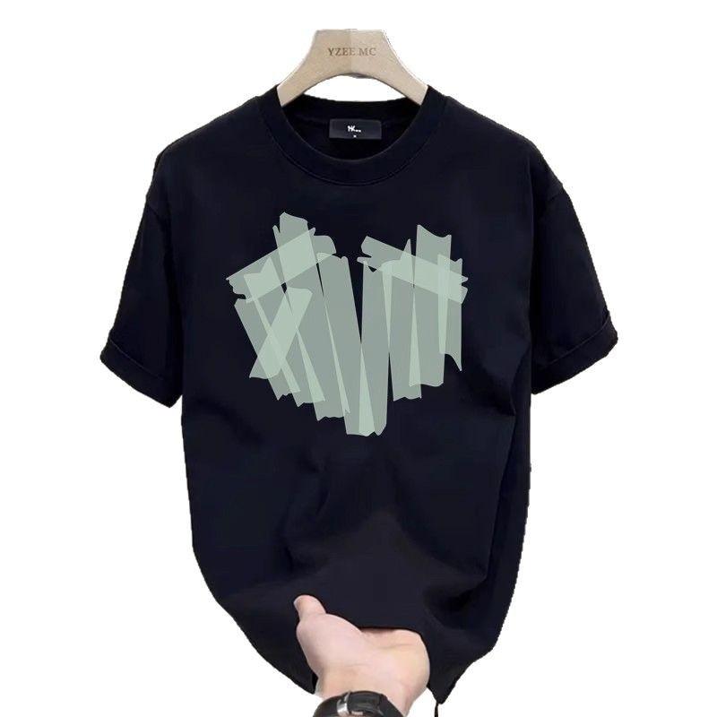 Trendy Brand Short-Sleeved Pure Cotton Men'S Printed T-Shirt Trendy Men'S And Women'S Versatile Round Neck T-Shirt Men'S