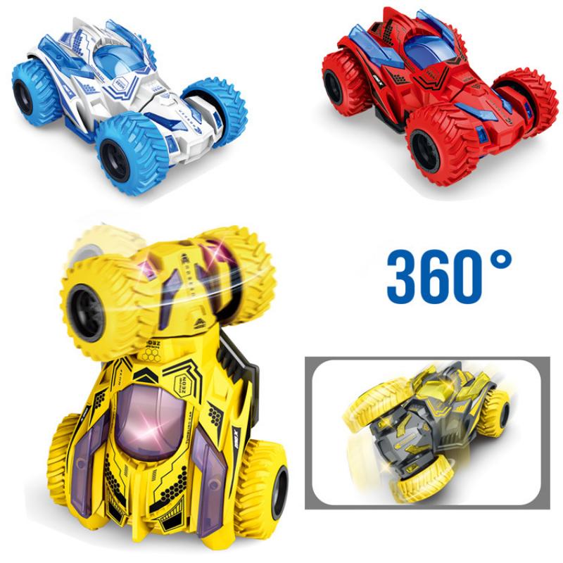 Four-Wheel Double-Sided Drive Inertial Toy Car Stunt Collision Rotate Twisting Off-Road Vehicle Kids Toys Model Cars For Gift