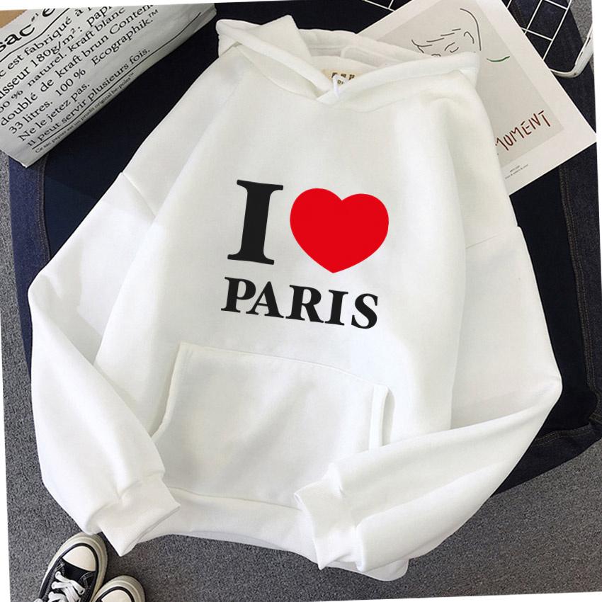Women Hoodies Fashion Autumn Paris Love Printed Hip Hop Fleece Woman Casual Streetwear Male Y2K Clothes Hoody Pullover Unisex