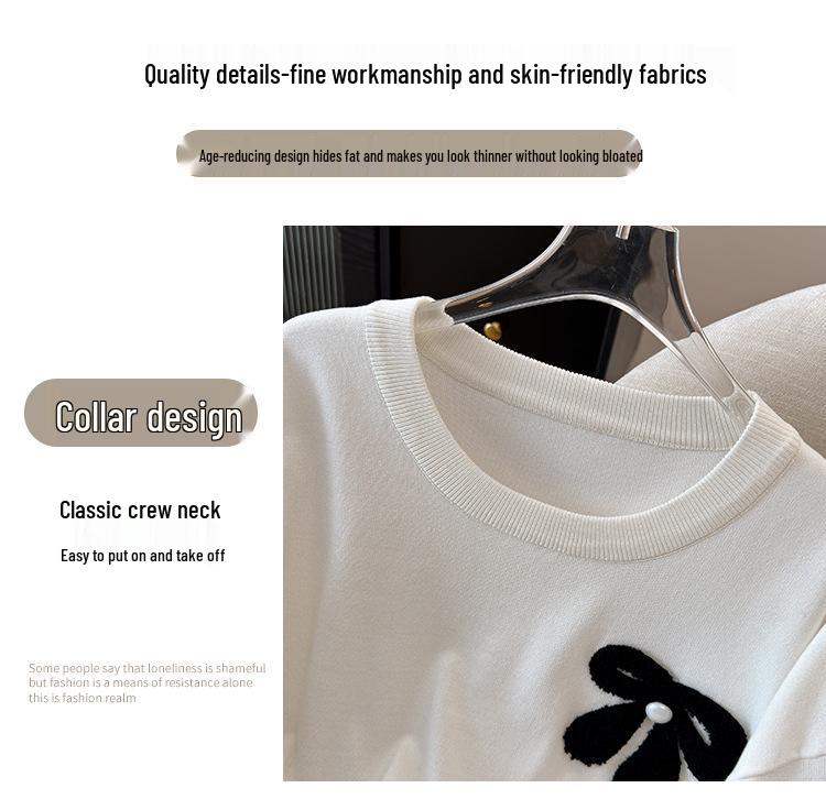 Plus Size Women's Summer Ice Silk Knit Top - Slimming Short Sleeve T-shirt