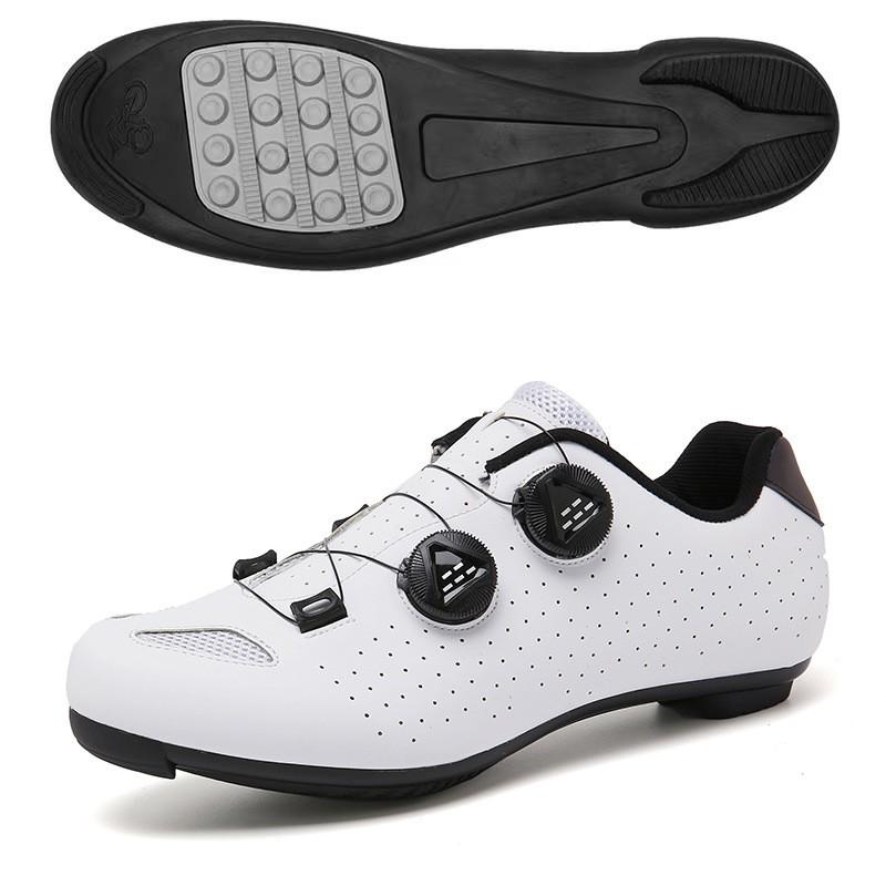 Road Cycling Shoes With Stiff Sole Mountain Bike Clipless Flat Pedal Compatible Breathable Unisex Footwear