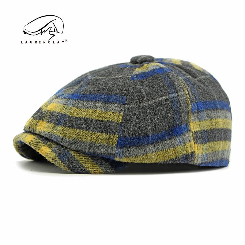 Höst och Vinter Polyester Tryck Varma Newsboy-kepsar Platt Skärmkeps Herr och Dam Målarkeps Baskerhattar 136