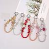 Short Bling Strawberry Phone Chain Anti-lost Pearl Mobile Phone Lanyard  Christmas Gifts