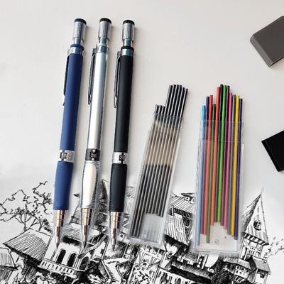 2 mm Bly Mekanisk Ritpennor Ritning 2,0 mm Blypennor 2B Ritning Skiss Tentamen Reservkontorsmaterial