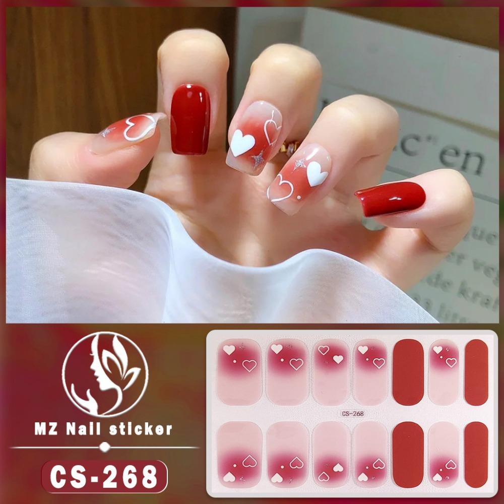 New Waterproof Bake-on Gel Nail Film, Full Sticker, New Year Nail Art Film, Nail Paper Film, Paper Patch