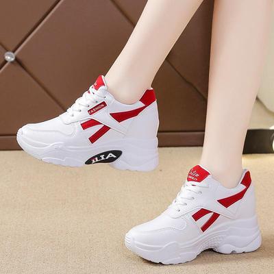 Lässiger High-Top-Sneaker für Damen – Vielseitiger Schnürschuh, Dicke Sohle, Rutschfeste Gummisohle, Atmungsaktiver PU-Überzug für alle Jahreszeiten