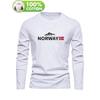 Autumn and Winter 100 Cotton Men's Top T-shirt Men's Long Sleeved Round Neck Loose Oversized T-shirt Top