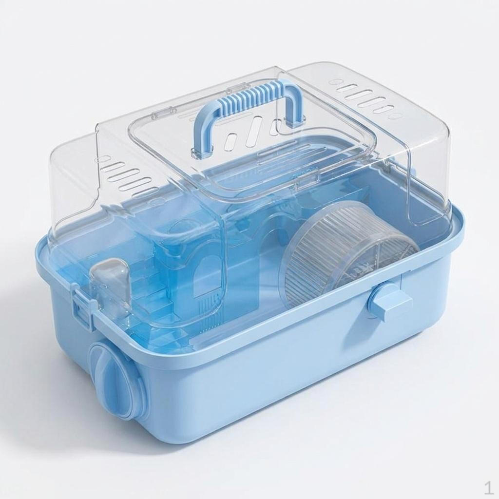 Large Acrylic Hamster Cage, MultiZone Enclosure with Panoramic View, Ventilated Small Animal