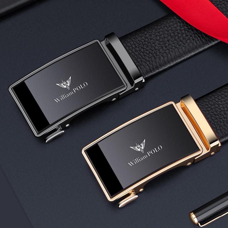 Paul Men's High-Grade Leather Automatic Buckle Belt - Sleek Business Style