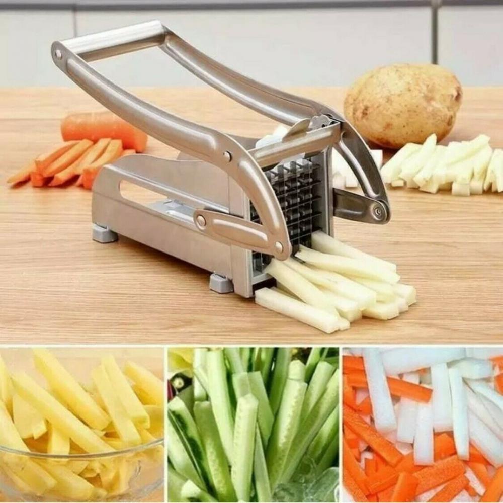 1pc Kitchen Chips Chopper Stainless Steel Potato Slicer Household Manual Vegetable Chopper Tools For Making French Fries