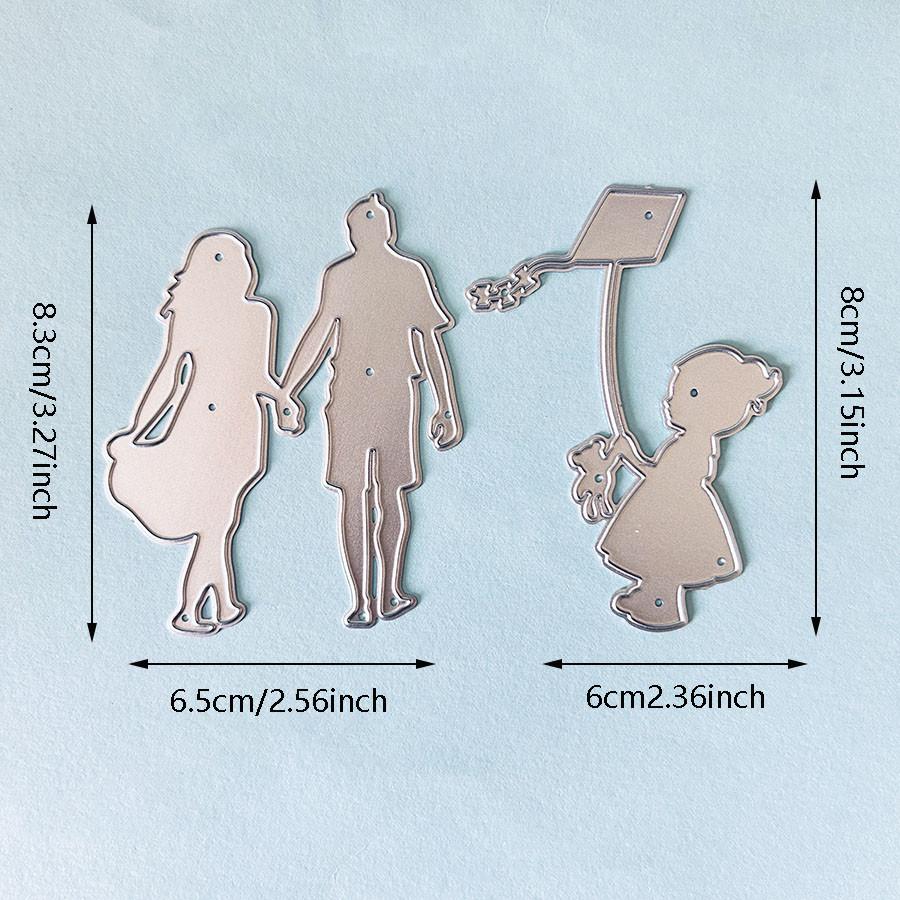 2pcs Family Members Metal Cutting Dies Stencil for DIY Scrapbooking Photo Album Embossing Paper Cards Crafts Diecuts