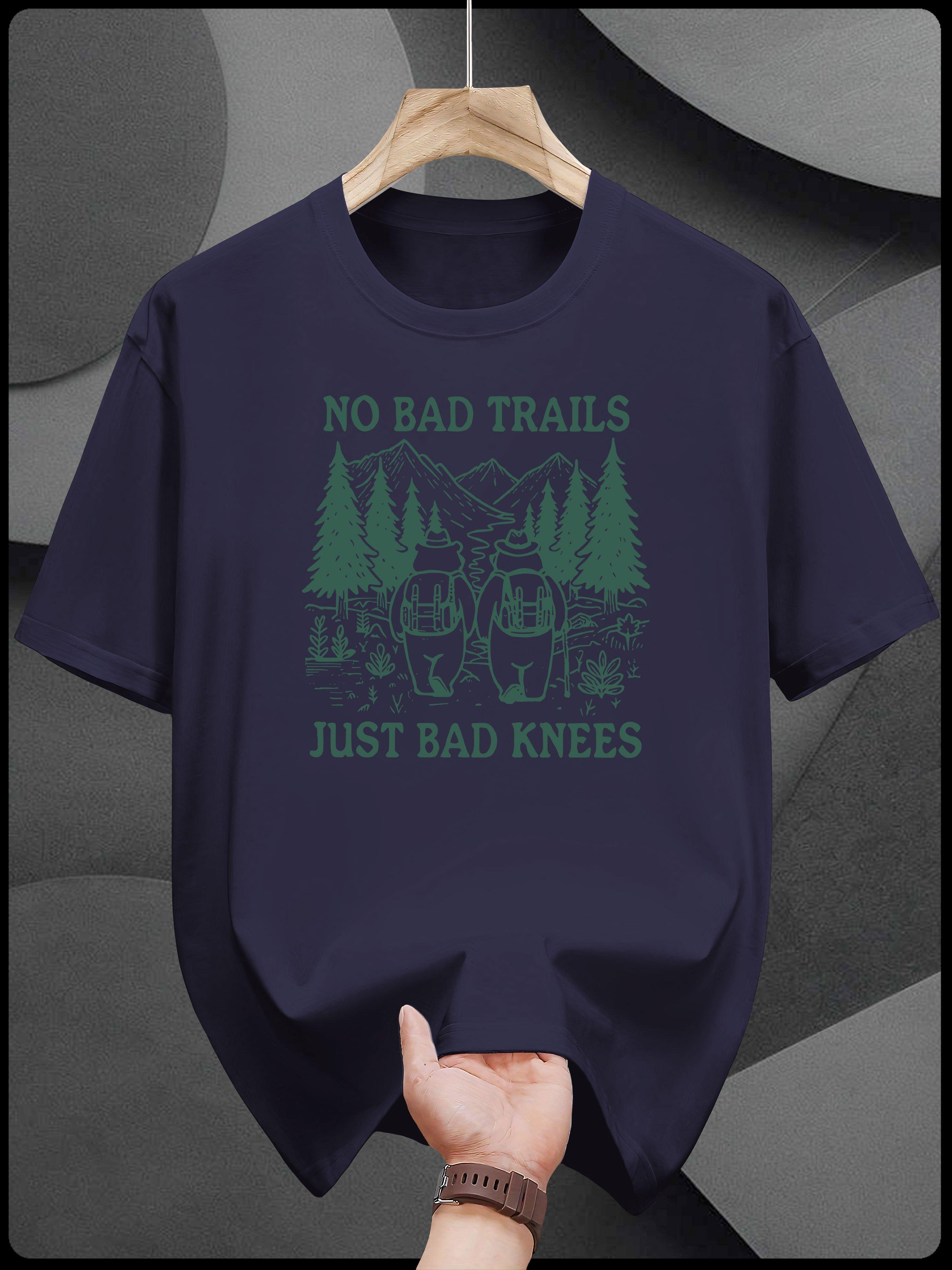 

Graphic T-shirt - No Bad Trails Hiking Bear & Mountain Print M
