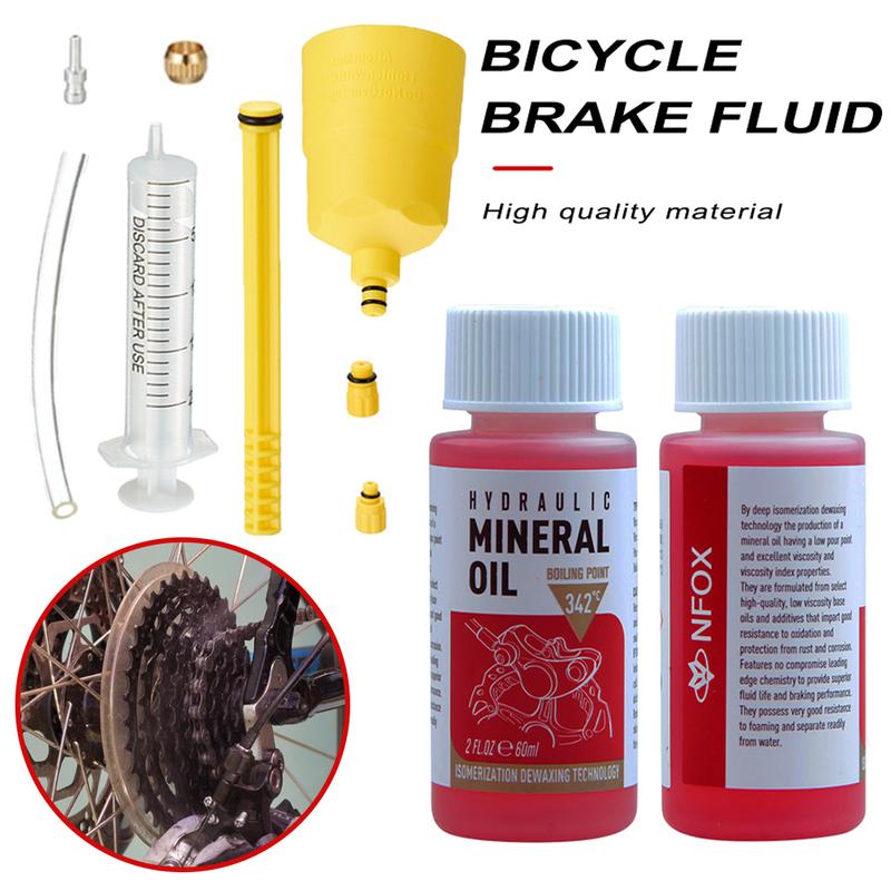 60Ml Bicycle Brake Oil Mountain Bikes Maintenance Brake Fluid Mineral Oil System Fluid Bike Repair Accessories Oil Injector