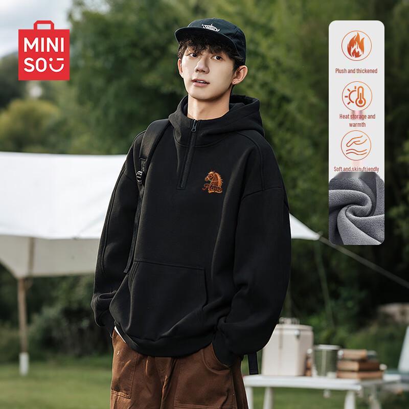 MINISO Men s Year of the Horse Plush Lined Hoodie XL