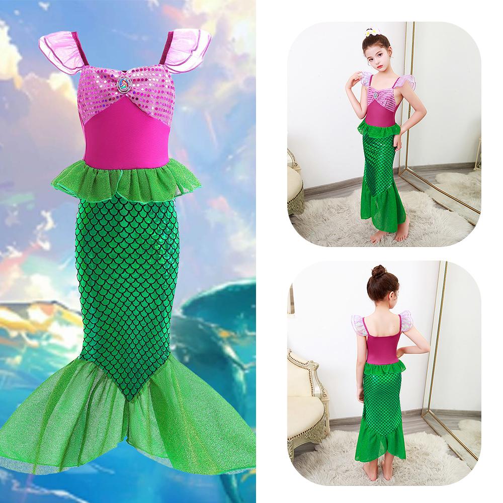 Дитячий костюм косплею русалки, костюм для рольових ігор для дівчаток, костюм для карнавалу, Хелловіну, дня народження, літня сукня принцеси