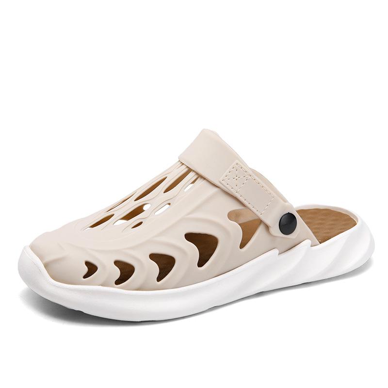 Hole Shoes Men Wear Thick Soles In Summer, Step On Shit, Bag Head Slippers Coconut Travel Beach Outdoor Sandals