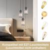 Lampe à suspension - NETTLIFE - 3 flammes - cristal noir - 3×E27 - Ø20×H140 cm