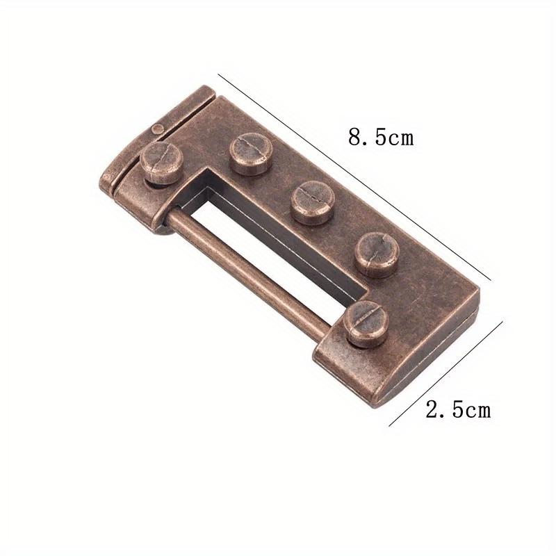 Zinc Alloy Chinese Old Vintage Keyed Password Retro Combination Padlock Jewelry Box Lock Furniture Door Decor Antique Bronze