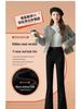 Women's Fluffy Thickened Black Bell Bottom Pants - Winter 2026 High Waist Slimming Micro Flare Jeans