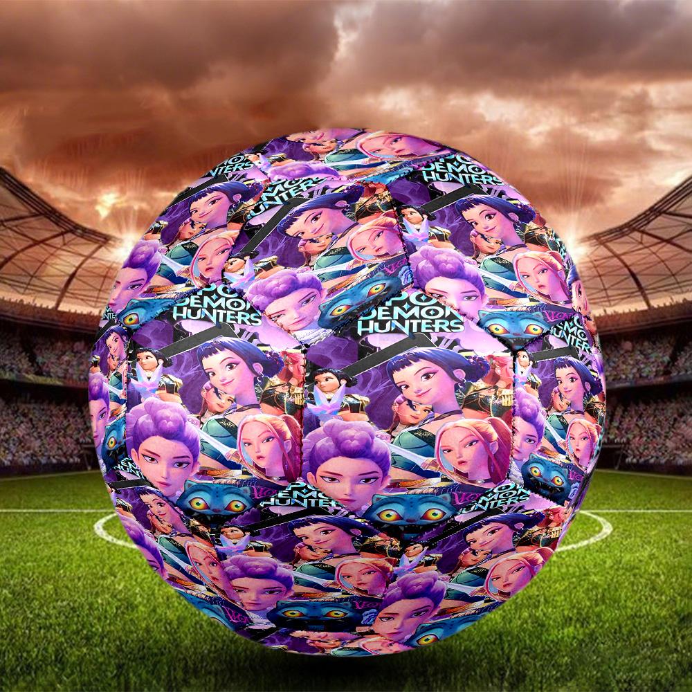 KPop Demon Hunters Print Size 5 Soccer Ball, Standard Match Football for Sports Game and Team Practice, Ideal Gift for Soccer Fans