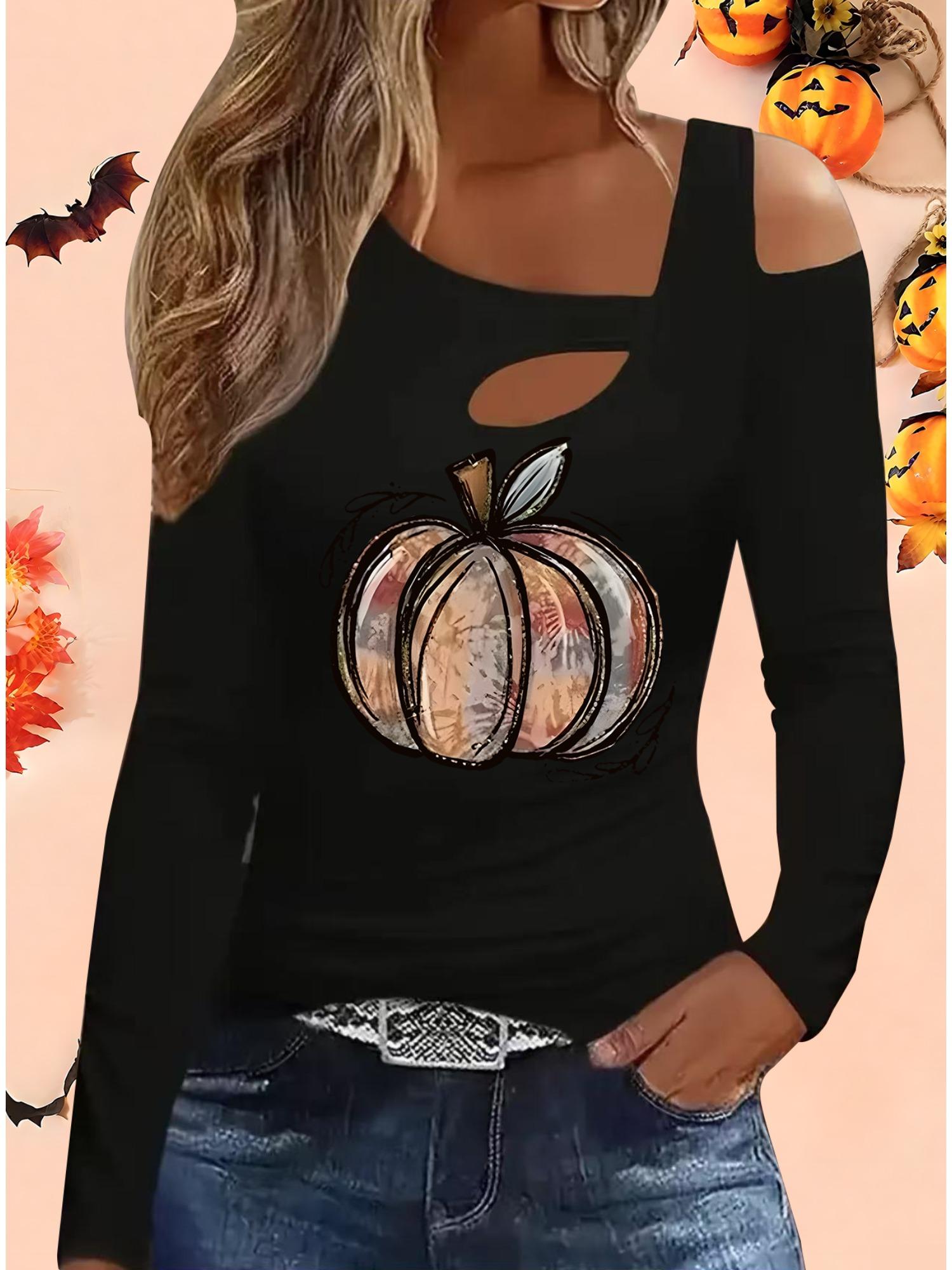 

Модные блузки с живописным принтом, футболки с длинным рукавом, повседневные топы-юбки S чёрный