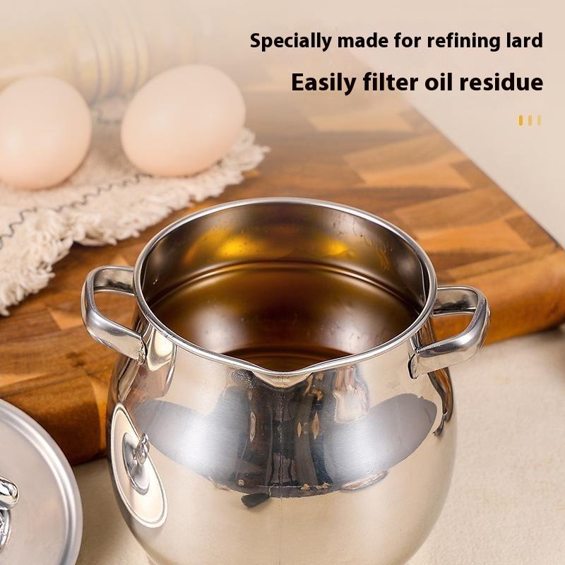 1.5L Oil Filter Pot Stainless Steel Lard Strainer Cooking Oil Strainer Grease Keeper Storage Container Oil Bottle Kitchen